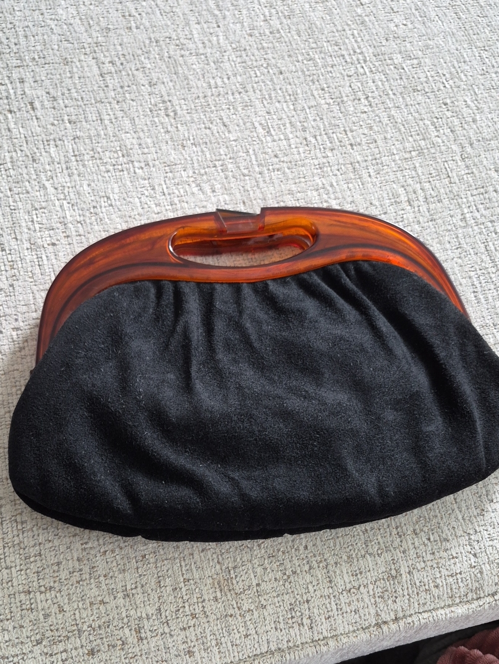 Mardane USA Black Suede Handbag with Tortoiseshell Handle